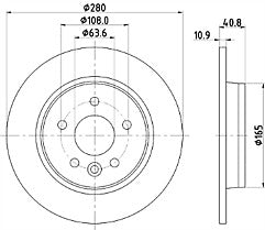 FORD FOCUS C-MAX BRAKE DISCS REAR MINTEX PAIR 16" WHEEL