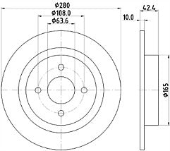 FORD FOCUS RS MK1 REAR BRAKE DISC BRAKE PADS MINTEX  