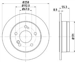 2 X REAR BRAKE DISCS For Mercedes C Class 258MM W202 93- > 00