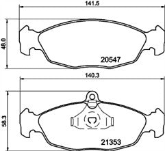 MINTEX FRONT REAR BRAKE PADS MDB1556 FOR VAUXHALL JAGUAR XJ6 3.2 