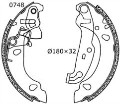 FORD COURIER 1.8 TDdi (1995-2002)   FAHREN REAR BRAKE SHOES SET OF 4