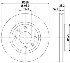 2x Brake Discs Pair Vented fits PEUGEOT 406 8B 1.8 Front 95 to 04 260mm Set 