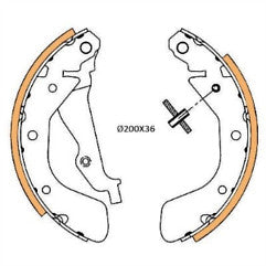 DAEWOO CHEVROLET AVEO SPARK  KALOS  REAR BRAKE SHOES SET FOR DRUM BRAKES