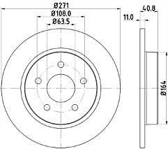 FORD FOCUS MK2 C-MAX BRAKE DISCS BRAKE PADS REAR MINTEX 270MM DIAMETER 