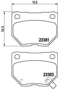 FOR MPREZA WRX TURBO AWD (MK2 (GD))  BREMBO BRAKE PADS REAR