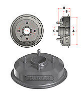 FOR FORD FIESTA 125 1.3 FOR KA REAR BRAKE DRUMS 1499061 LEFT  RIGHT 180mm 