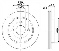 FOR FORD COUGAR MONDEO GRANADA REAR BRAKE DISCS MDC774