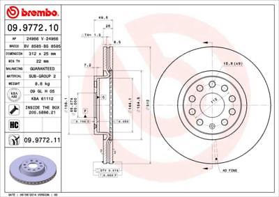 ARTEON ELEGANCE BMT TDI DSG MK1 BRAKE DISC CROSS DRILLED BREMBO BRAKE PAD