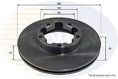 FOR NISSAN CABSTAR 2.7td 3.0td 2000-2001 2 BRAKE DISC FRONT VENTED 263mm 5 STUD