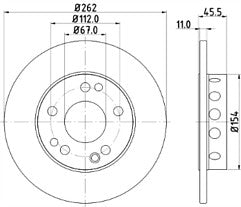 2x Brake Discs Pair Solid fits MERCEDES 190 W201 2.5D Front 85 to 93 262mm Set