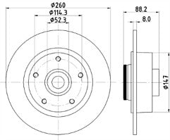 FOR RENAULT CLIO MEGANE REAR DRILLED BRAKE DISCS 260MM WITH BEARING AND ABS RING