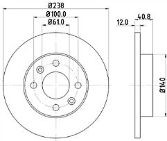 Front Brake Disc for NissanRenault Dacia Mahindra Lada 19 II 2,Clio I 1,19 I 1
