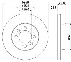 2x Brake Discs Pair Vented fits MG MGTF 120 135 1.8 Front 02 to 09 18K4F 240mm