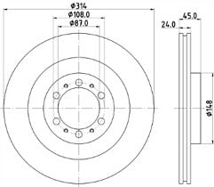 FOR MITSUBISHI PAJERO MINTEX FRONT AND REAR BRAKE DISCS PADS 314MM + 315MM