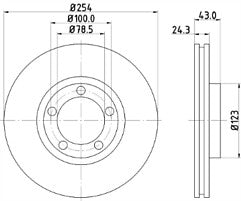 2x Brake Discs Pair Vented fits FORD TRANSIT 2.5D Front 91 to 00 254mm Set