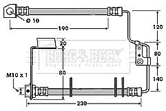 2 x Rear  Brake Hoses Line for Chrysler:PT CRUISER 4860082AC 4860083AD