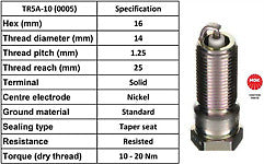 4 x NGK TR5A-10 0005 1578 SPARK PLUG FOR FORD ESCORT FIESTA PUMA FOCUS FUSION KA