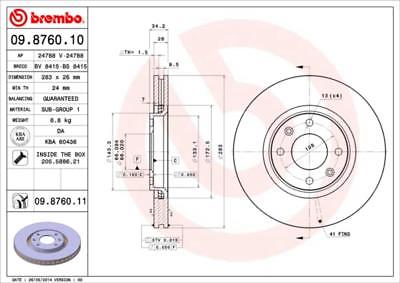 2 X FRONT BRAKE DISCS CITROEN PEUGEOT DS3 BERLINGO 283MM 
