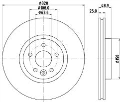 FIT FOR FORD KUGA MINTEX FRONT BRAKE DISC PADS  320MM 