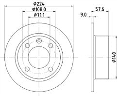 2x Brake Discs Pair Solid fits CITROEN XANTIA Rear 2.0 2.0D 93 to 01 224mm Set