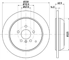 FOR MERCEDES ML300 ML320 ML350 W164 R280 R350 W251 REAR  DRILLED BRAKE DISCS