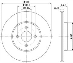 FORD FOCUS ST170  BRAKE DISCS FRONT PAIR ORIGNAL MINTEX