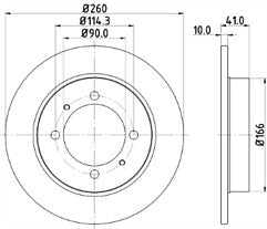 2x Brake Discs Pair Solid fits MITSUBISHI SPACE STAR DG1A 1.3 Rear 98 to 04 Set