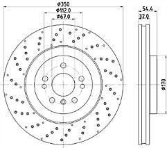 FOR MERCEDES  GLE-CLASS GLE 250 D 4MATIC AMG MK3 BRAKE DISCS  REAR WITH PADs