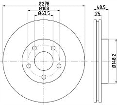 FORD FOCUS C-MAX BRAKE DISCS MINTEX FRONT 15" WHEELS