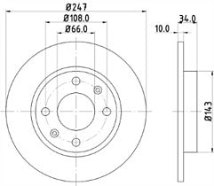 2x Brake Discs Pair Solid fits PEUGEOT 106 Mk2 Front 91 to 04 247mm Set MDC293