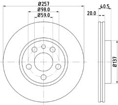 2x Brake Discs Pair Vented fits PEUGEOT EXPERT Front 2.0 2.0D 00 to 03 257.5mm