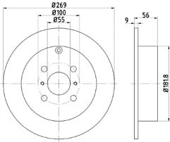 FOR TOYOTA COROLLA 1.6 2.0 YARIS VITZ MINTEX REAR SOLID BRAKE DISC SET 269MM