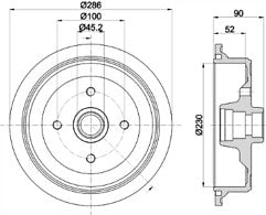 VW CADDY 1.4 1.6 1.7 1.9 95-04 MINTEX REAR BRAKE DRUM