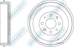  FOR FIAT PUNTO EVO GRANDE PUNTO 1.3D 1.9D MULTIJET 2 REAR BRAKE DRUM  2288MM
