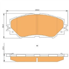 FRONT BRAKE PADS FITS TOYOTA RAV 4 COROLLA YARIS AURIS PRIUS HYBRID 446542160