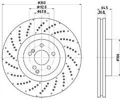 FOR MERCEDES-BENZ C-CLASS C63 AMG 2 FRONT BRAKE DISCS A0004212012 X2 360mm