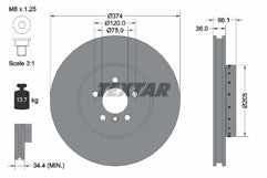 FOR BMW F10 F12 F13 F01 F02  FRONT BRAKE DISCS DRILLED GROOVED 374MMx36mm