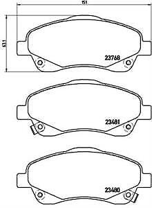 FOR TOYOTA AVENSIS 1.6 1.8 2.0 2.2 2.4 T250 COROLLA VERSO FRONT BRAKE PAD SET 