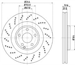 FOR MERCEDES CLS BRAKE DISC CROSS DRILLED BRAKE PADS FRONT REAR  344MM+300MM