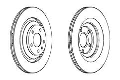 FOR AUDI A6 C6 2.7TD 3.0TD 3.2 2004-2011  2 REAR FERODO BRAKE DISCS 330MM