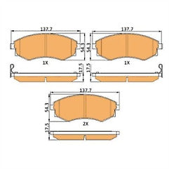 SSANGYONG MUSSO KORANDO FRONT BRAKE PADS MANDO TYPE CALIPERS