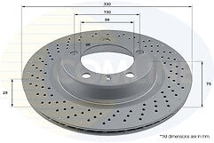 FOR PORSCHE 991 Carrera 4 REAR BRAKE DISC DRILLED & MINTEX PADS NEW
