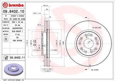 FOR LEXUS IS200 IS300 GS300 GS400 FRONT BRAKE DISCS BREMBO 09.8402.10