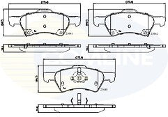 BRAKE PADS SET FITS CHRYSLER VOYAGER MK3 2.4 FRONT 2001-08  FOR 15 " WHEELS