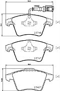 VW TRANSPORTER T5 T6 CARAVELLE MULTIVAN FRONT DISC BRAKE PADS MINTEX 333 DISC