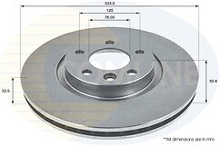 VW TRANSPORTER T5 CARAVELLE T30 1.9 2.5TD FRONT BRAKE DISC DRILLED GROOVED 333mm