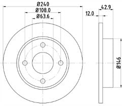 FOR FORD COURIER FIESTA FOCUS FUSION KA MAZDA 121 FRONT BRAKE DISC PAIR 240MM