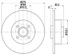 2x Brake Discs Pair Solid fits RENAULT SCENIC Mk1 1.8 Rear 01 to 03 274mm Set
