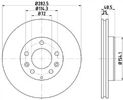 FOR MAZDA 6 2.0 2.3 GG ATENZA 2002-2008 2 X NEW MINTEX FRONT BRAKE DISCS 283MM