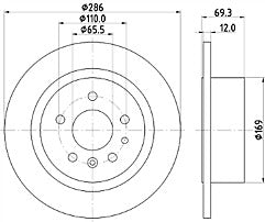 2x Brake Discs Pair Solid fits OPEL OMEGA B Rear 2.0 2.0D 94 to 00 286mm MINTEX